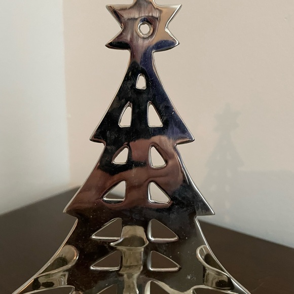 Silver Christmas Tree Candle Holder - Picture 2 of 6